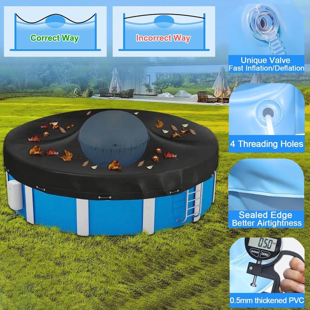 Ultra Thick & Durable Resistant Pool Pillows for Above Ground Pools Support
