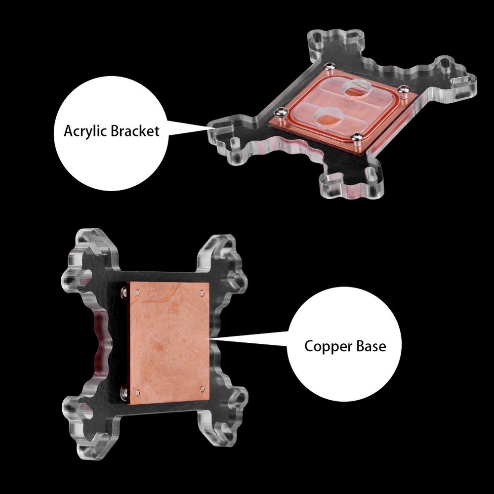 ♡ Universal Computer CPU Water Cooler Block Cooling Block Copper Base No Water