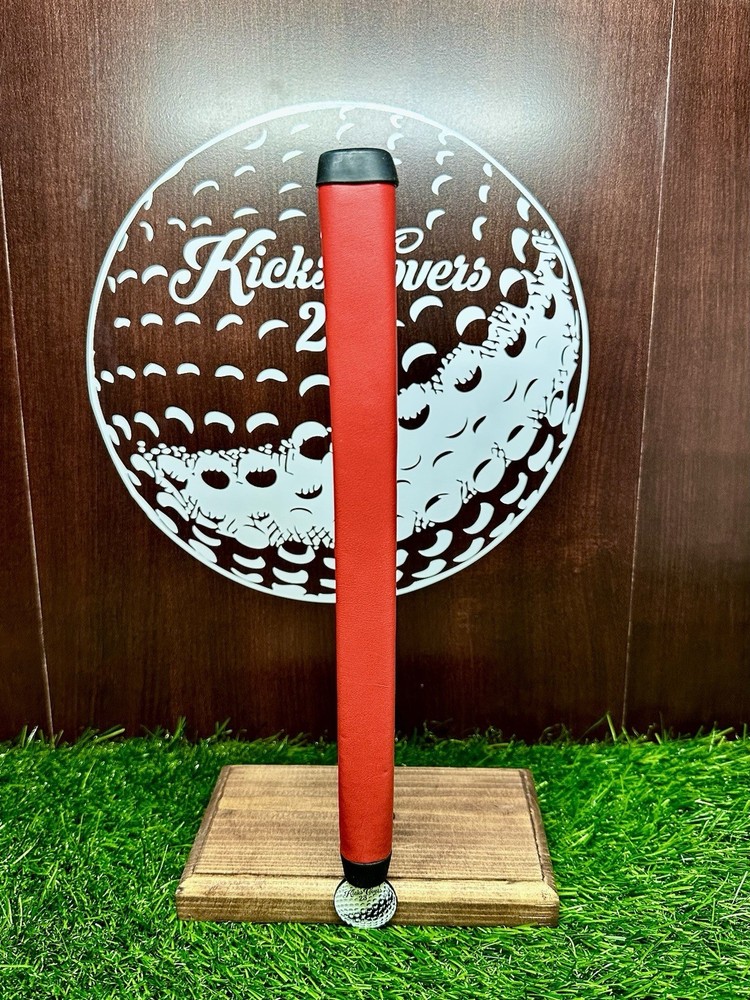 NEW Signature Leather Paddle Stitchback Style Putter Grip Red