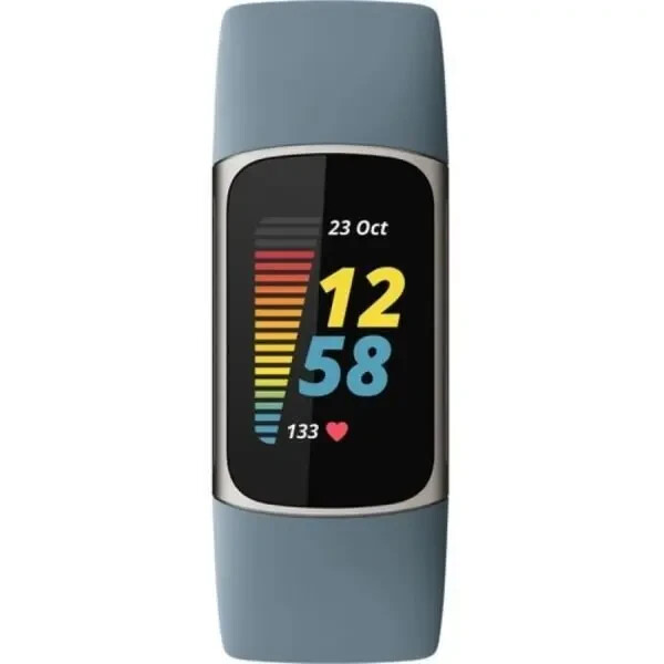 Fitbit Charge 5 Activity Tracker - Steel Blue/Platinum Stainless Steel-CR