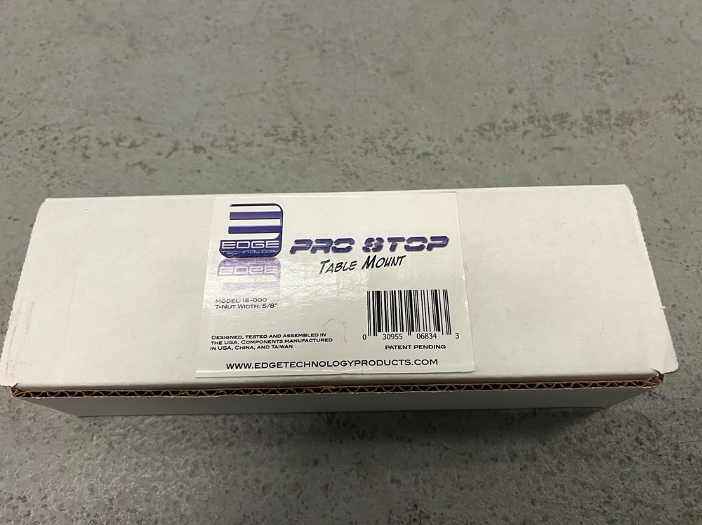 Edge Technology Pro Stop Table Mount (Model 16-000), Never Used