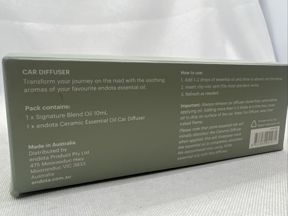 endota Ceramic Car Diffuser Pack - Includes Signature Blend Essential Oil