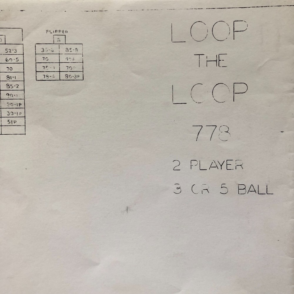 Bally Loop The Loop Pinball Machine Schematic