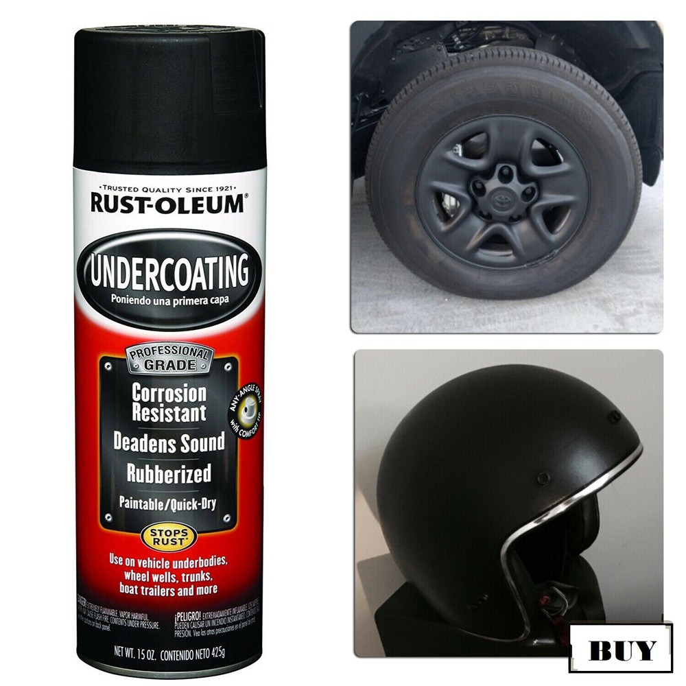 Rust Oleum Rubberized Undercoating Spray Grade Car Automotive Black Paint 15 oz
