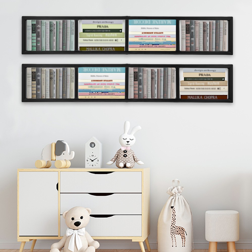 2 Pack CD DVD Holder Organizer Wall Mounted Media Storage Rack Stand Black