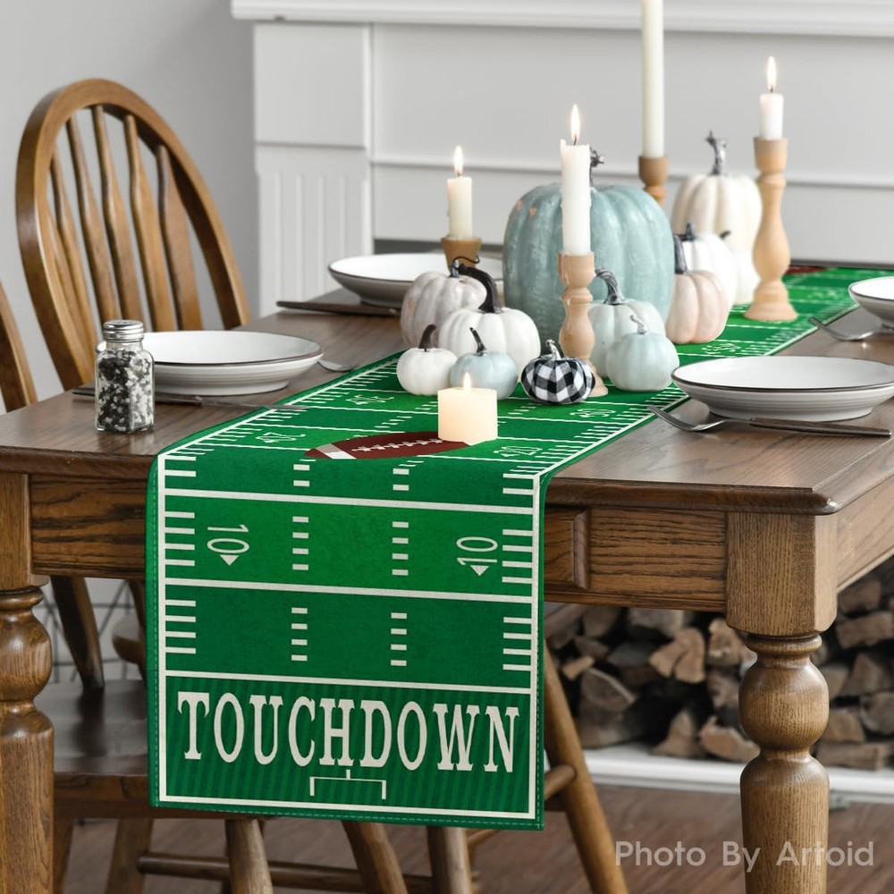 Artoid Mode Touch Down American 13" x 120", Table Runner, Green