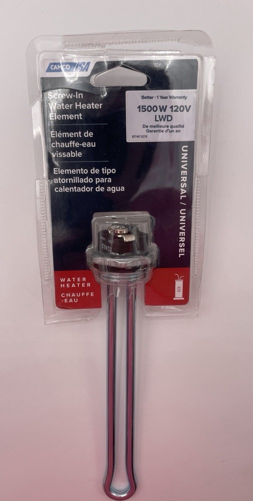 Camco Low Watt Density Screw-In Water Heater Element 1500W 120V 02463