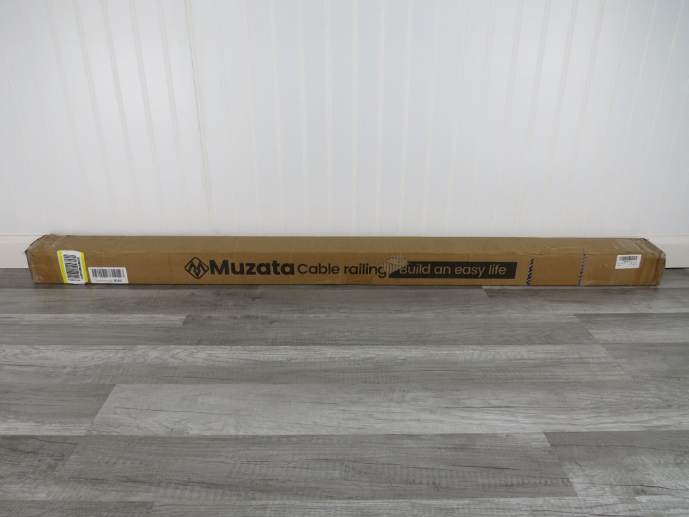 Muzata 1P 42"x2"x2" Black Level Post Drilled Side Mount Cable Railing PF02 BH4L