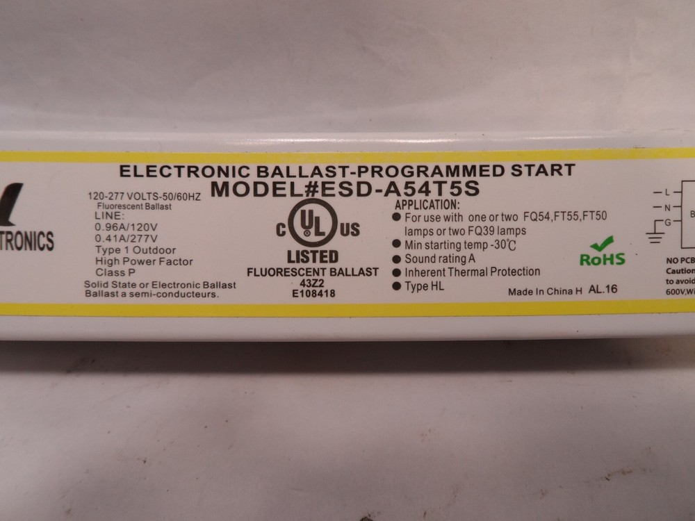 NOS Antron Electronics Electronic Ballast Programmed Start ESD-A54T5S