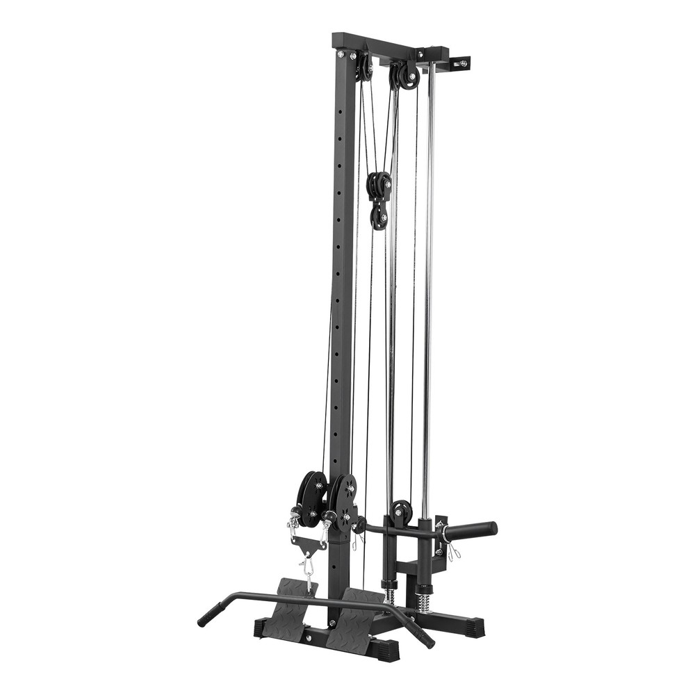 VEVOR LAT Pull Down Machine 3-in-1 Row Cable Machine with Wall-Mount Design