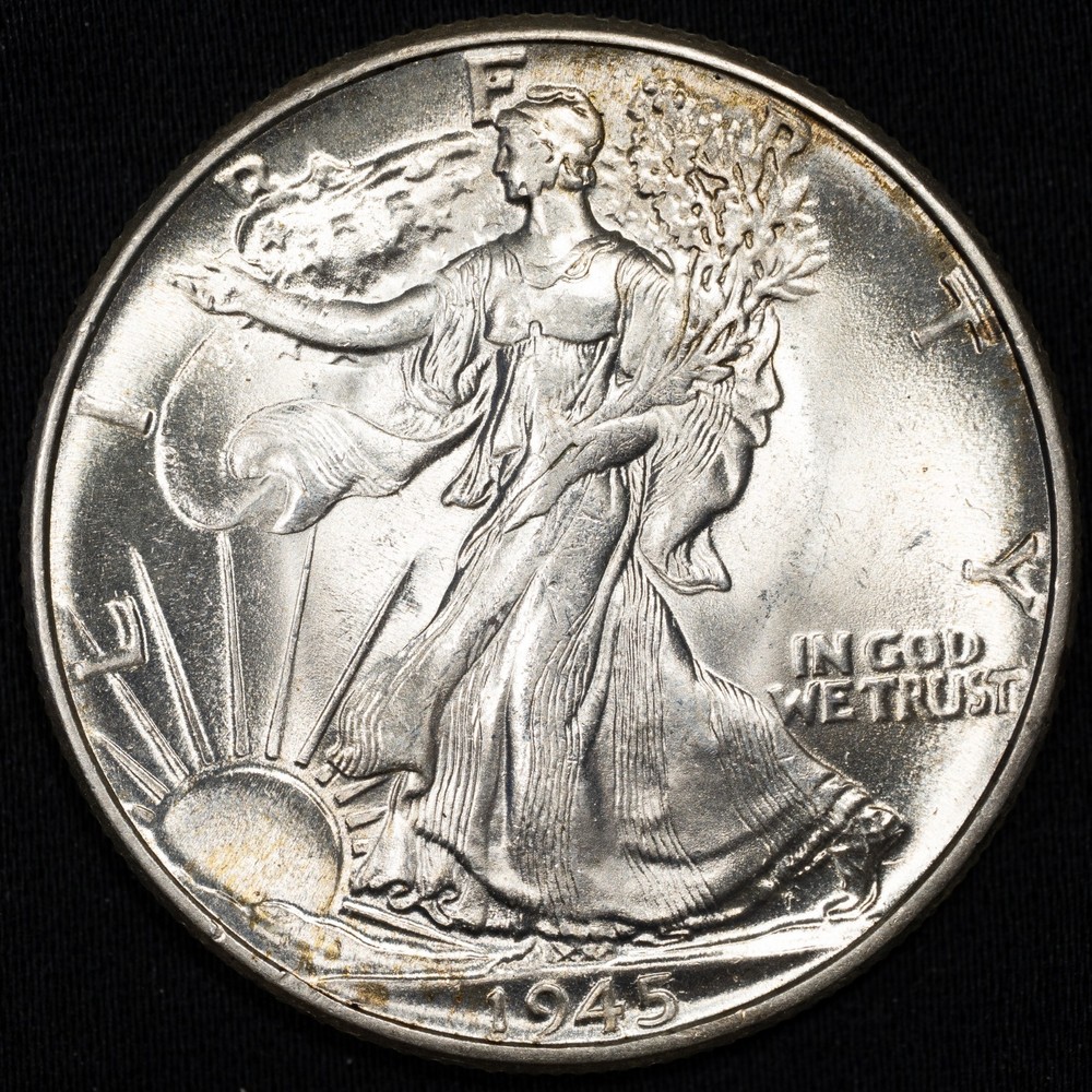 1945-P Walking Liberty Silver Half Dollar Choice Uncirculated BU+