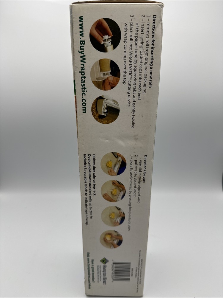 Wraptastic Dispenser Plastic Wrap - Foil - Or Waxed Paper Pull Press Wrap NIB