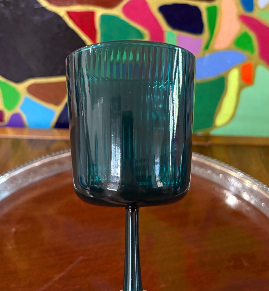 4 Glass Kiddush Cup or Goblets by R+D Lab: Antwerp Blue