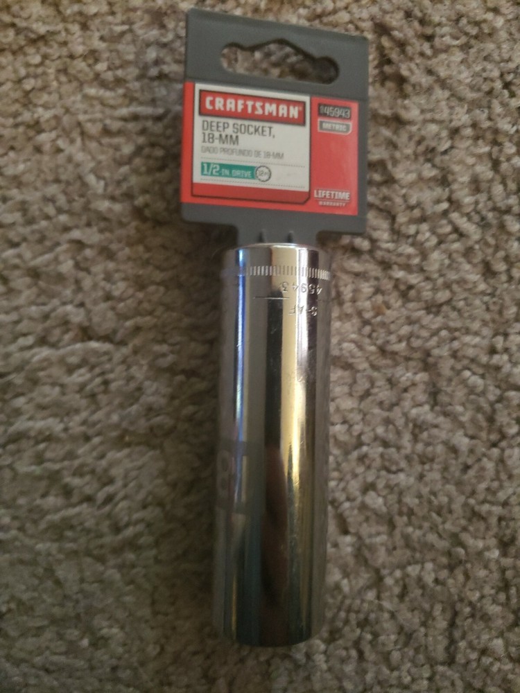 Craftsman 1/2" Drive 12pt Deep Well 18mm Socket