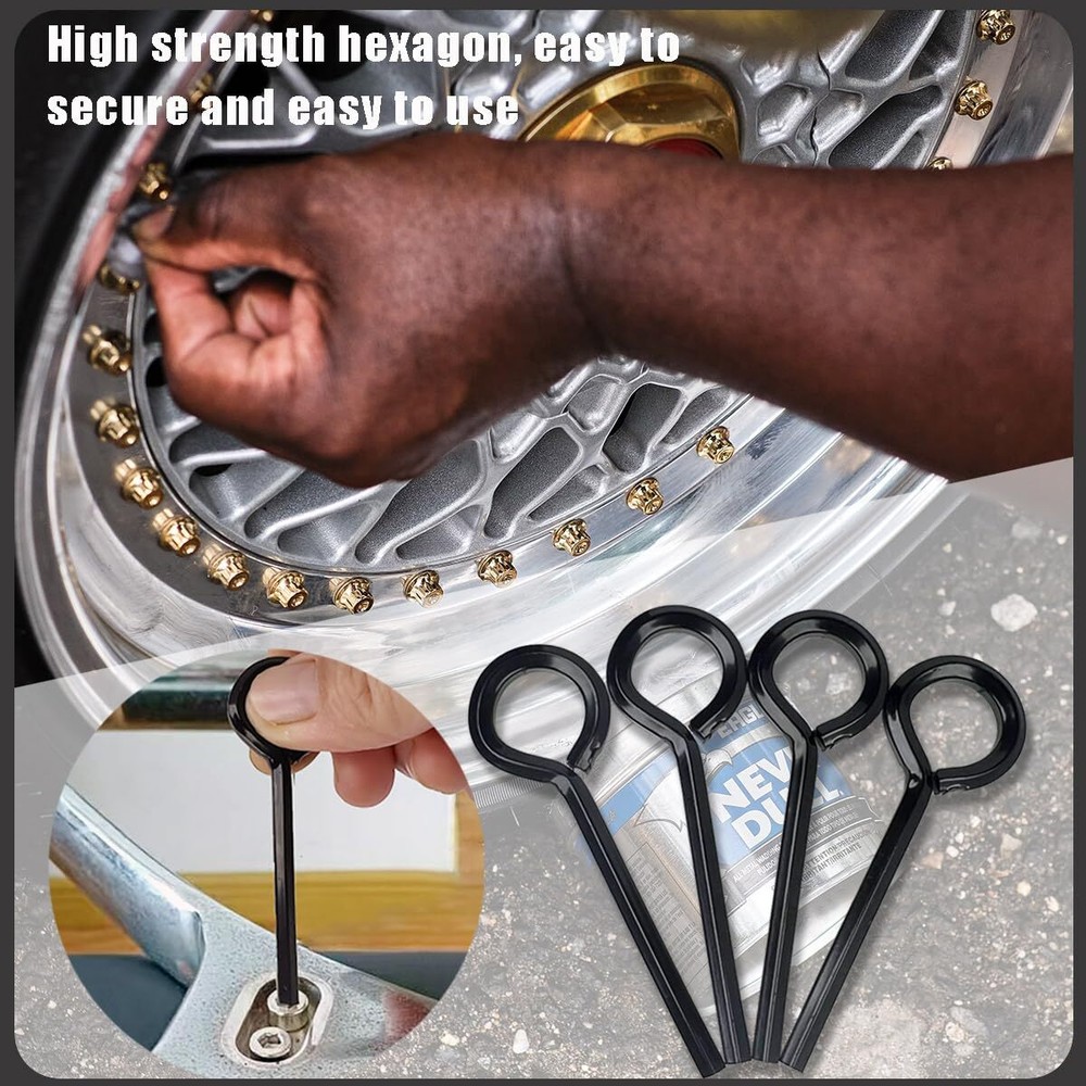 10 Pack 5/32 inch Standard Hex Dogging Key with Full Loop, Black Hex Dogging Key
