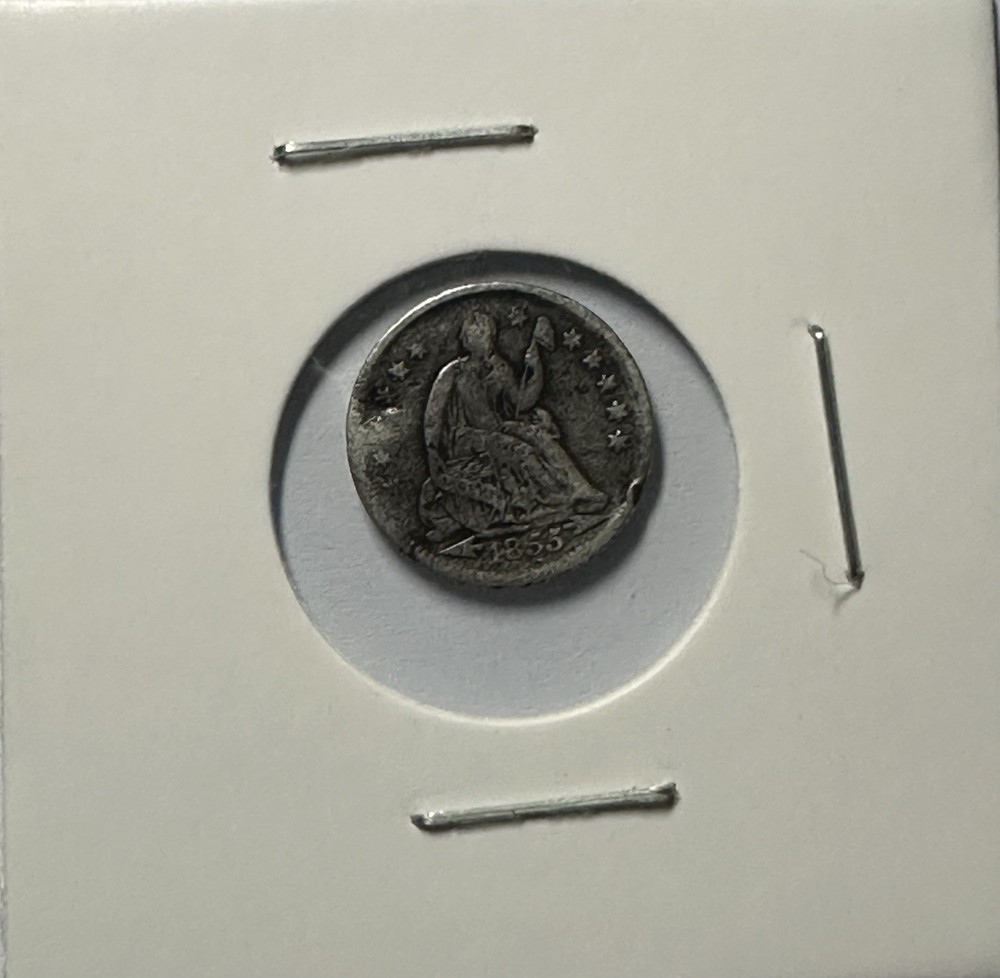 1855 seated liberty half dime