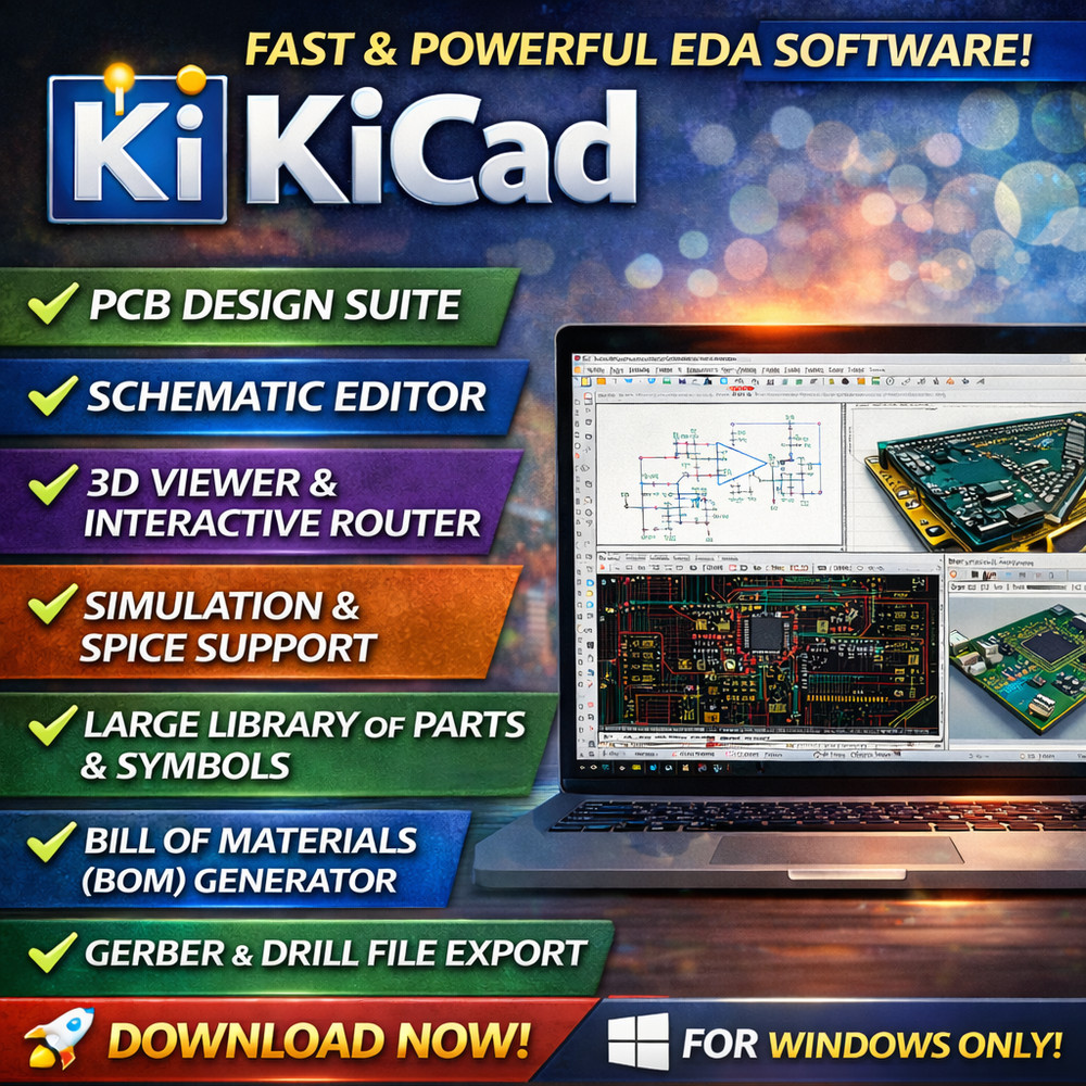 KiCad 2026 - Electronics Design Automation Suite Schematics PCB Windows