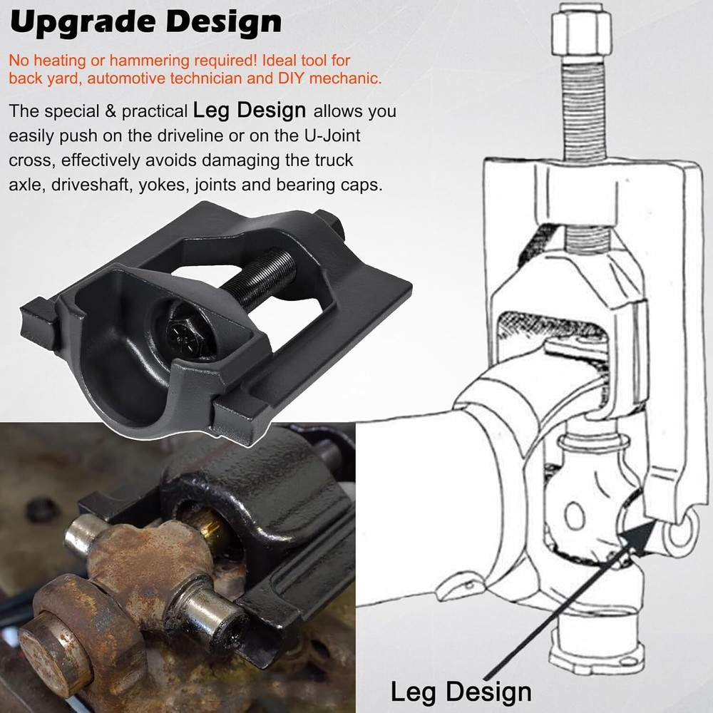 Heavy Duty 10102 U Joint Puller (Class 6-8) & 5192 Bearing Cup Installer Tool