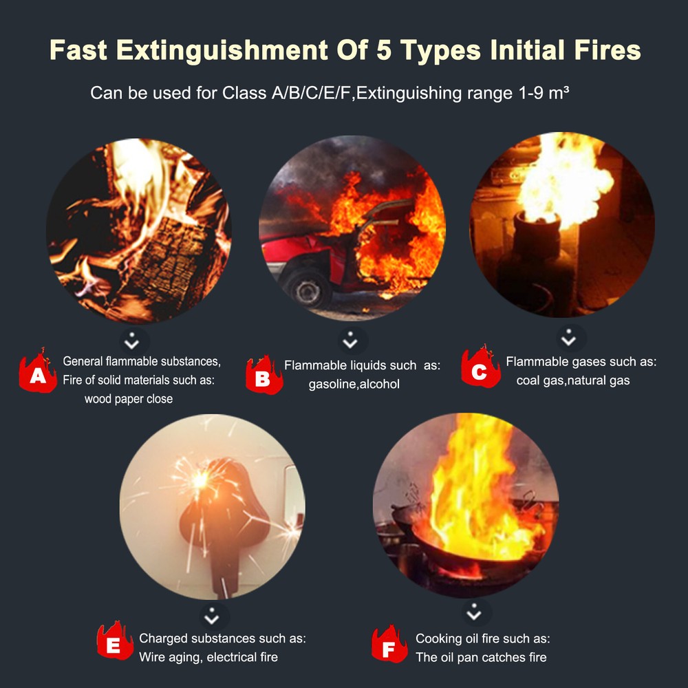 10 PCS Automatic Fire Ball Extinguisher With Bracket for ABCEF Type Fire