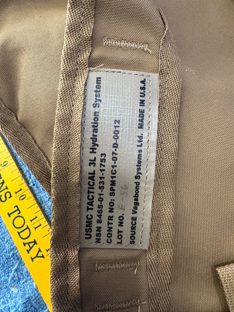 Source Vagabond WXP USMC Tactical Hydration System Pack Backpack 3L 100oz Coyote