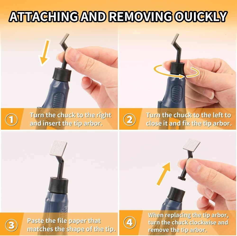 Cordless Pen Sander, Variable Speed and USB Charging with LED Light, Multi-Pu...