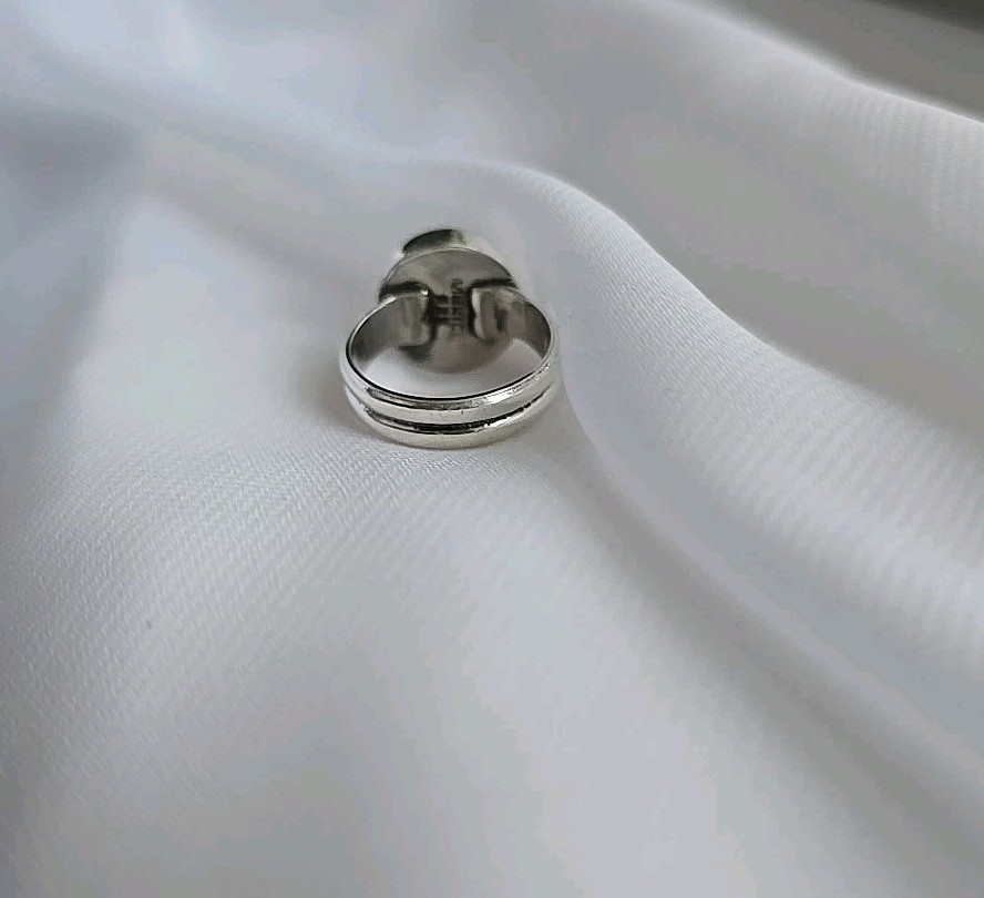 Natural Blue Turquoise Solid 925 Silver Plain Ring Size 7 Mexico