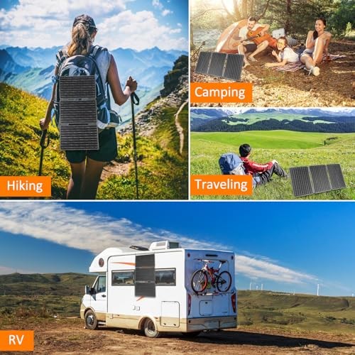 30W Foldable Solar Panel with Type-C USB 3.0 and DC Outputs 23.1% High