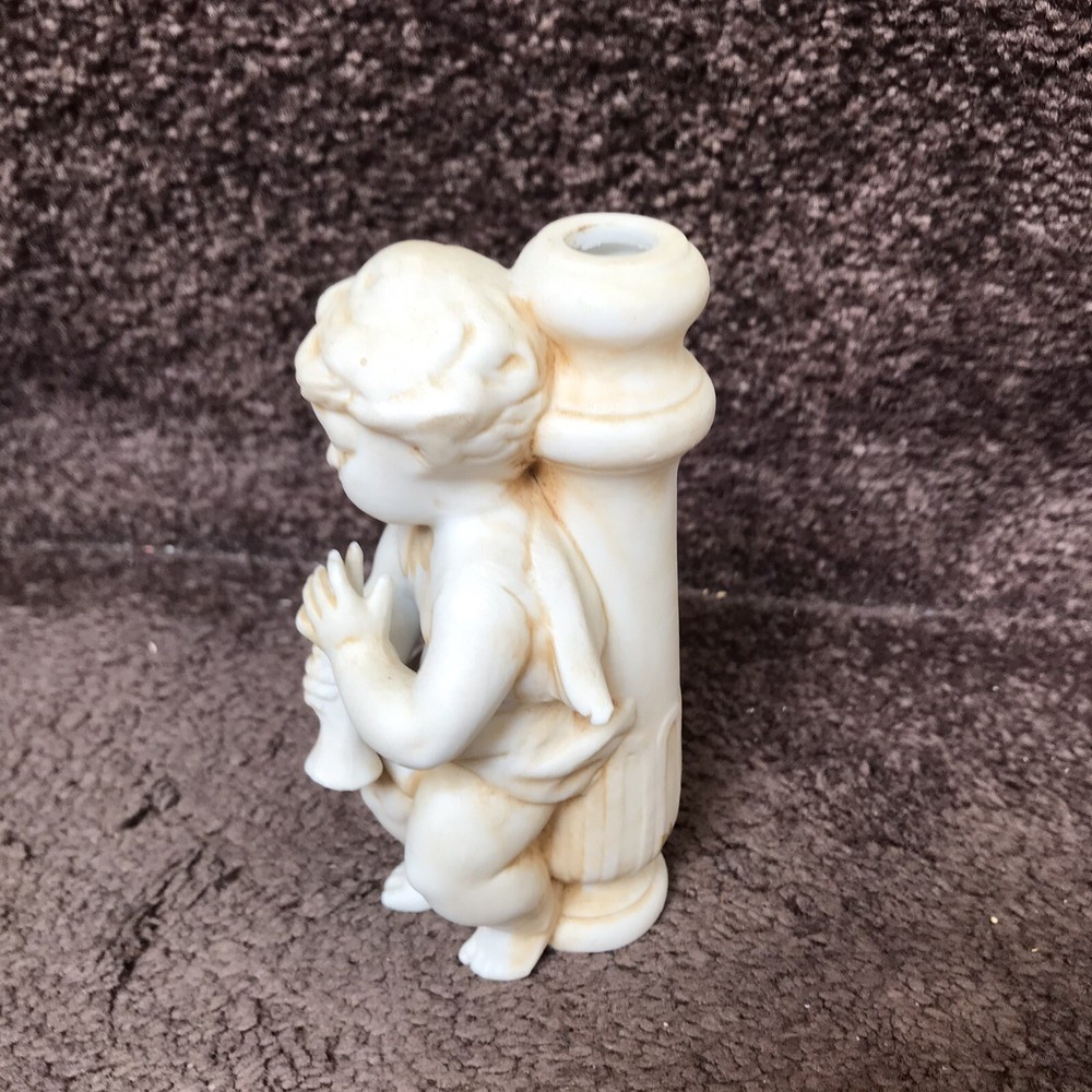 Ceramic 4” Baby Trumpet David Column Candlestick