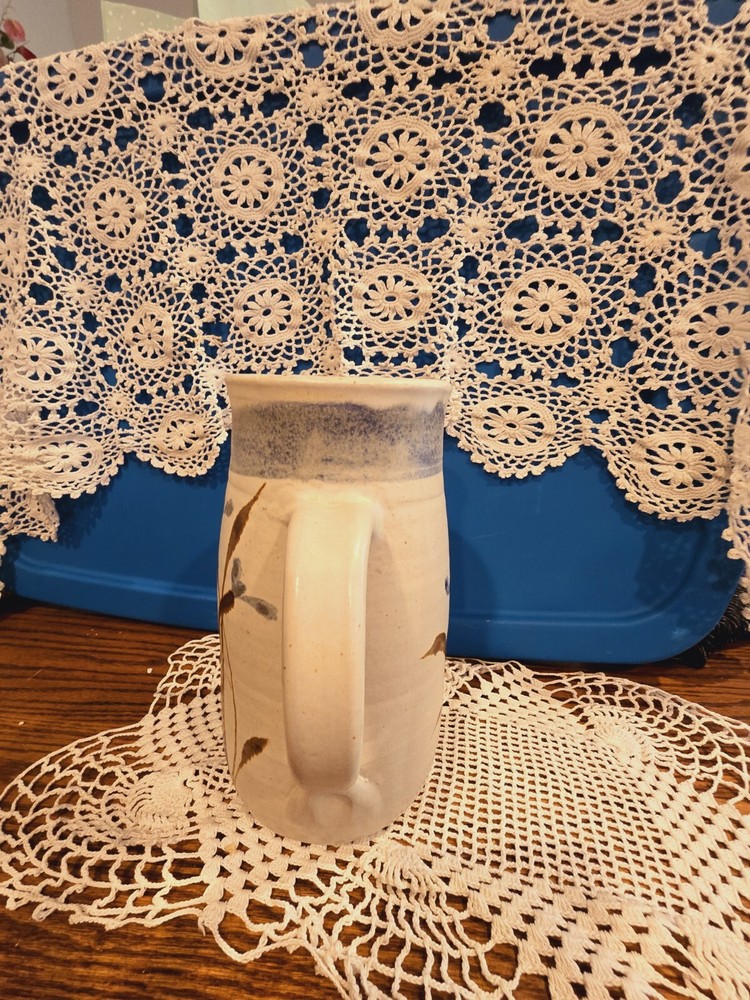 Signed Studio Art Pottery Pitcher 8" Beautiful!!