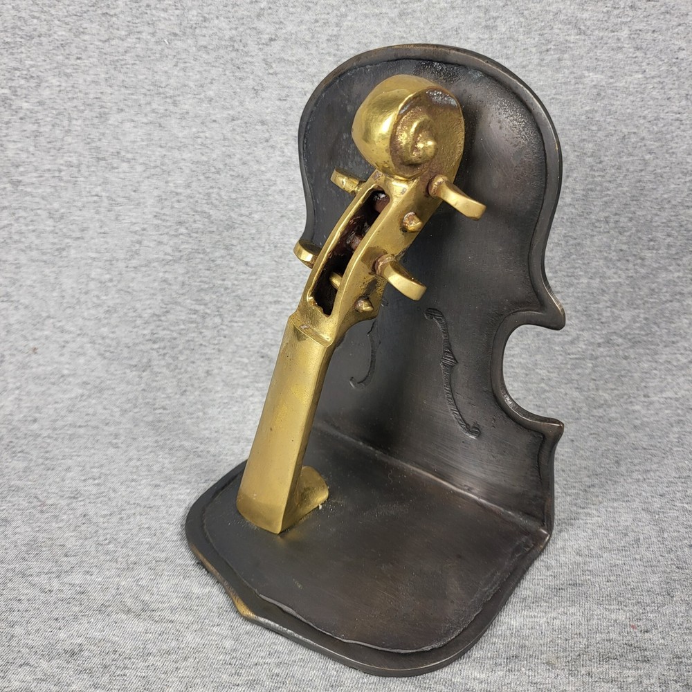 1 Book End Solid Brass Music Instrument String Violin Cello 7" (ONLY ONE) MCM