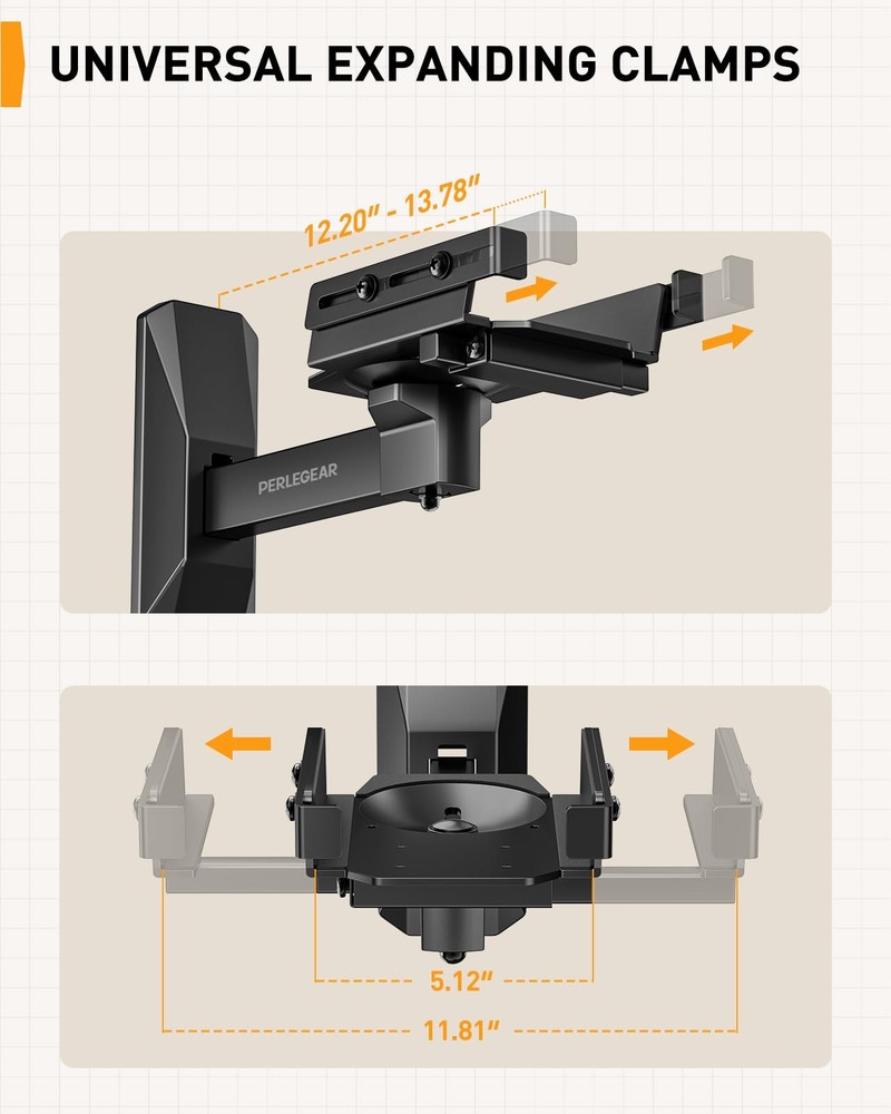 Speaker Wall Mounts, Bookshelf Speaker Mounting Brackets with Dual Side Stabl...