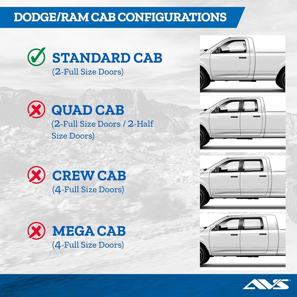 AVS Vent Visors Window Rain Guards For Dodge Ram 1500 Standard Cab 2002-2008