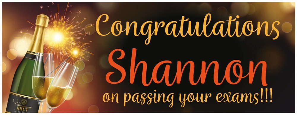 2 PERSONALISED CHAMPAGNE BANNERS - Design 2