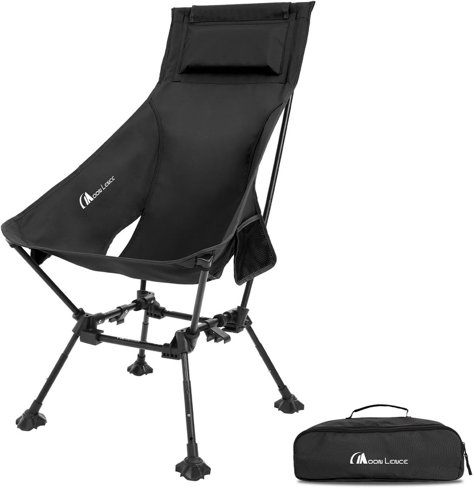 High Back Folding Camping Chairs, Height-Adjustable, Widened Seat, for Beach ...