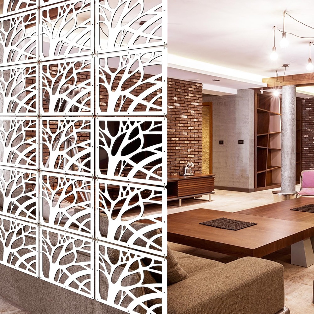 10 Pcs Wood-Plastic Hanging Room Divider Panel Thick Partition Screen