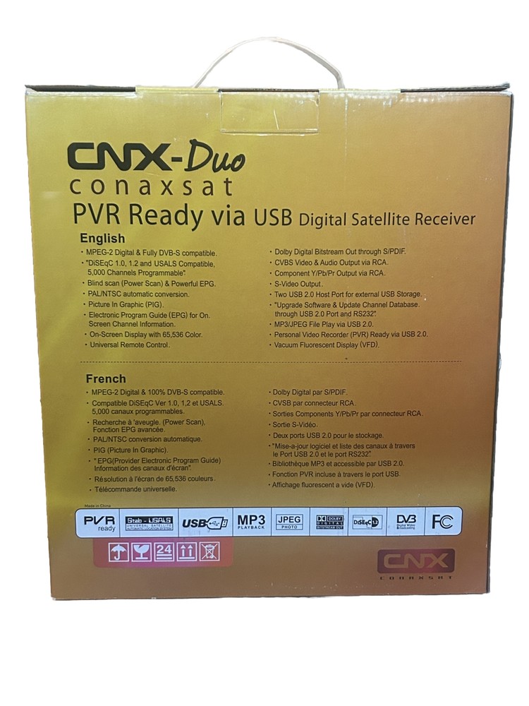 Conaxsat CNX Duo Digital Satellite Receiver - Complete in Box CIB - UNTESTED