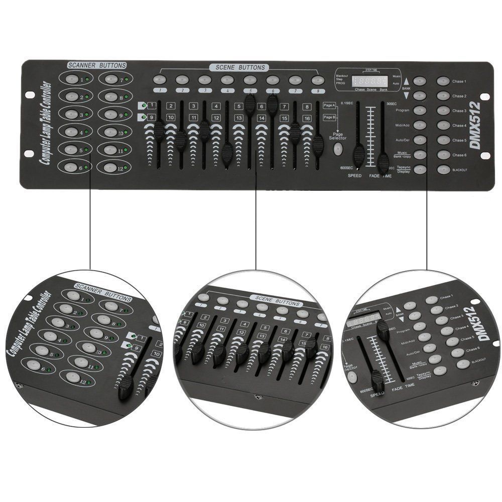 DMX512 192 Channels Controller Console DJ Club Stage Lighting Show DMX Operator