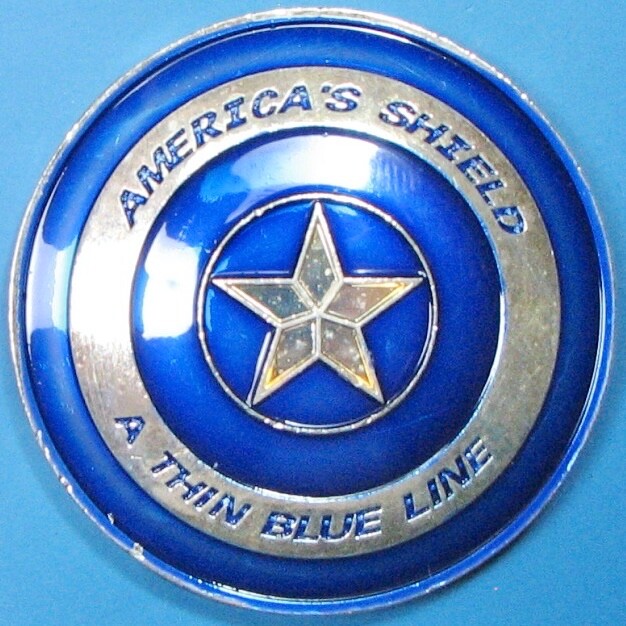 Thin Blue Line. Challenge Coin. Souvenir. 2". 31b.