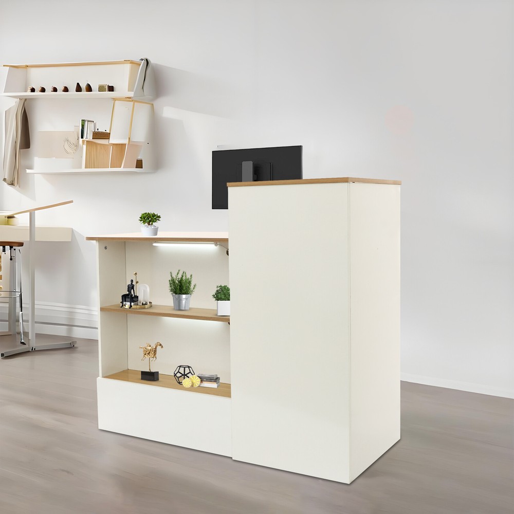 Modern Reception Desk Reception Counter Reception Desk with Lockable Drawer