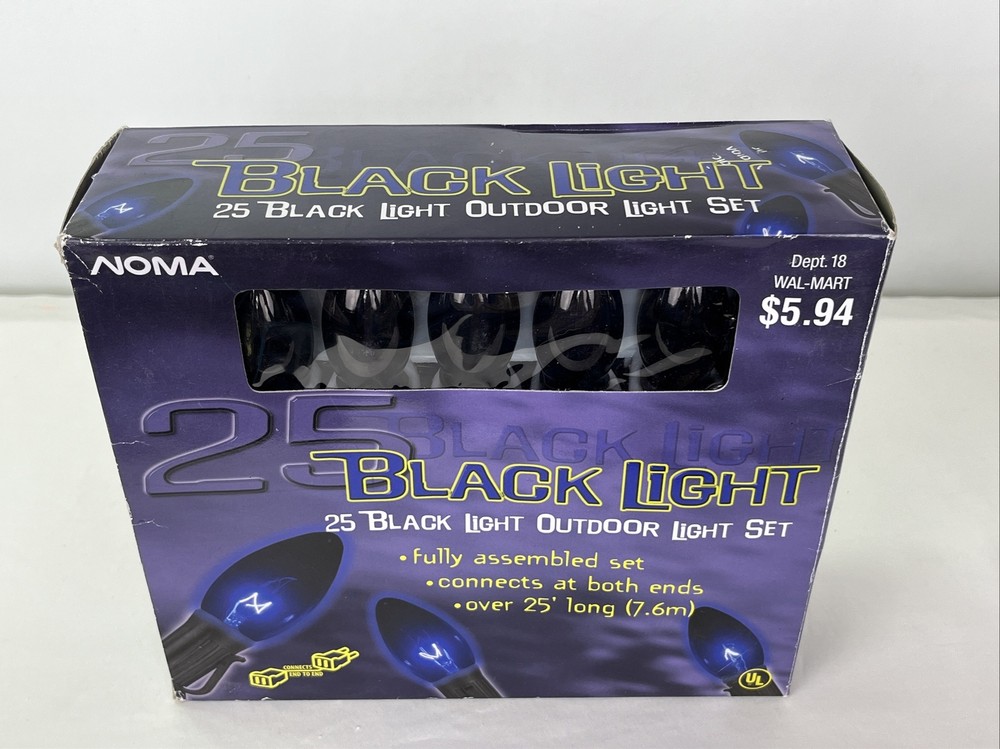 Nomas Black Light Outdoor String Light Set 25 Lights Halloween Decor