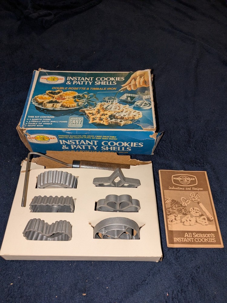 Vintage Nordic Ware Instant Cookies & Patty Shells Double Rosette Iron Forms