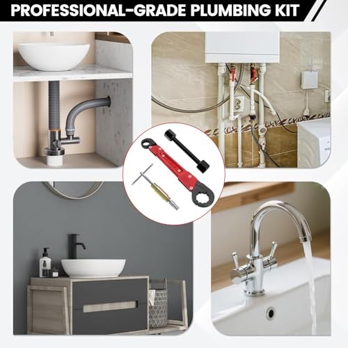 6-Piece Plumbing Tool Set - Angle Stop Wrench, Compression Sleeve Puller, Sandpa