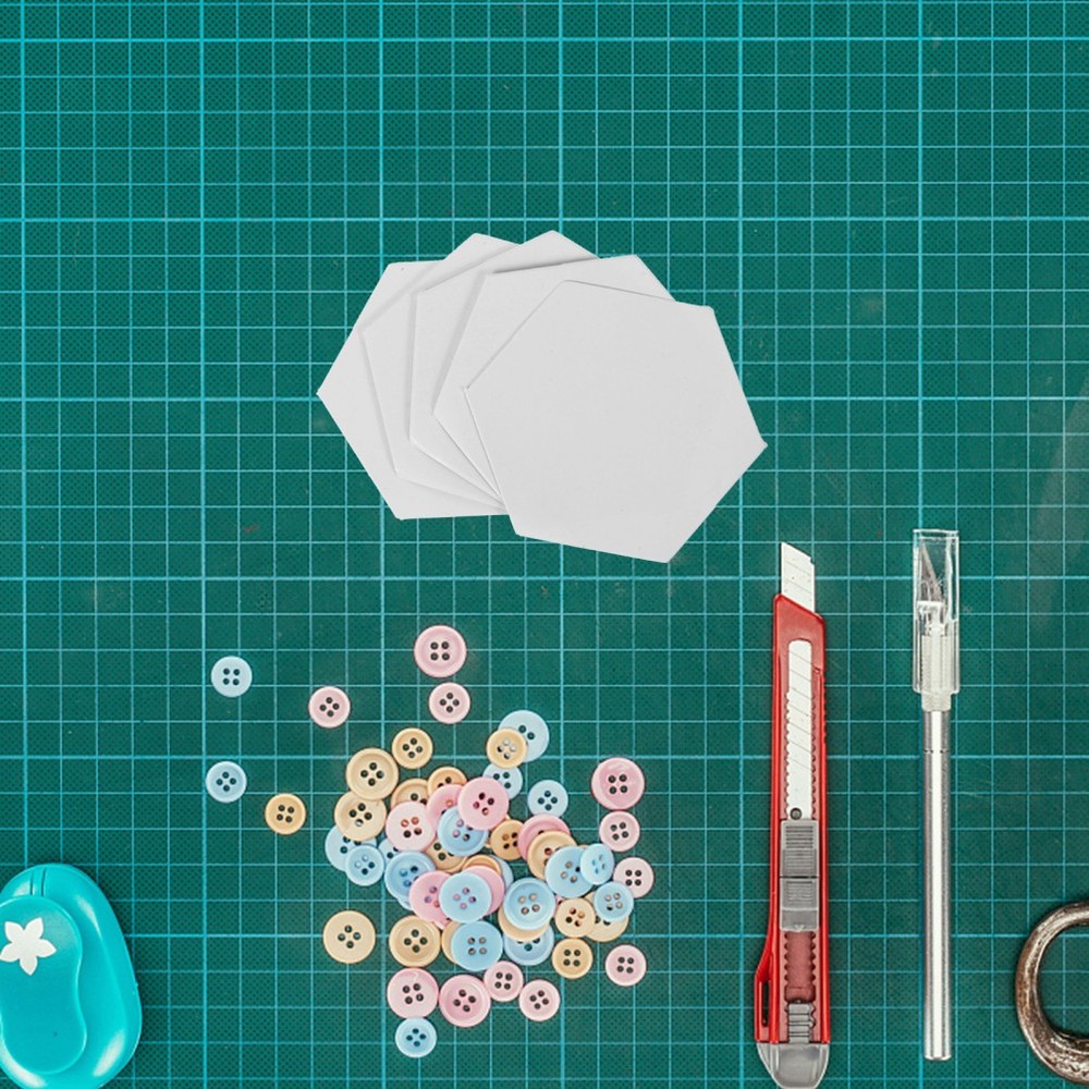 300 Pcs Hexagon Papers Decorative Patchwork Tool Hexagonal for Reusable