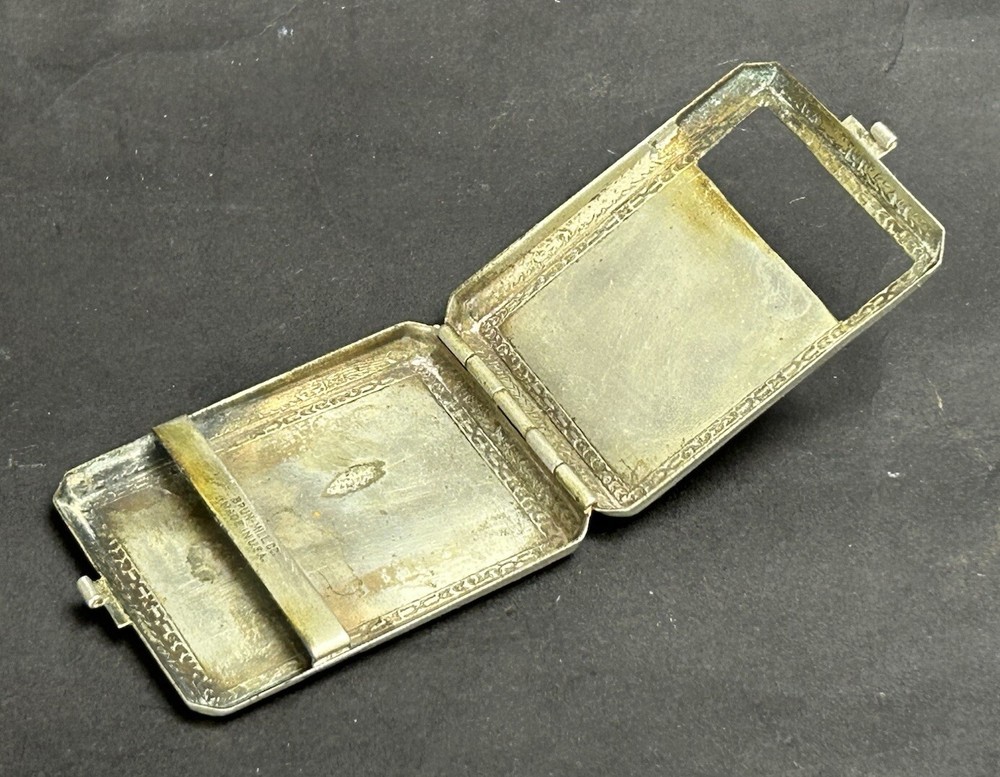 Vintage Brun-Mill Silver Match Case Compact