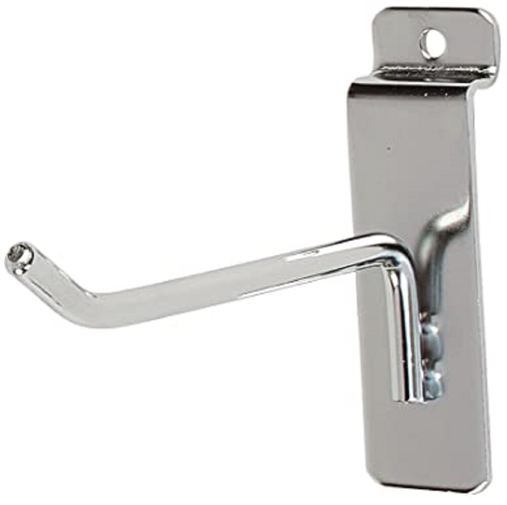 SLATWALL CHROME DISPLAY HOOK Select Your Size - 20 Pcs Pack