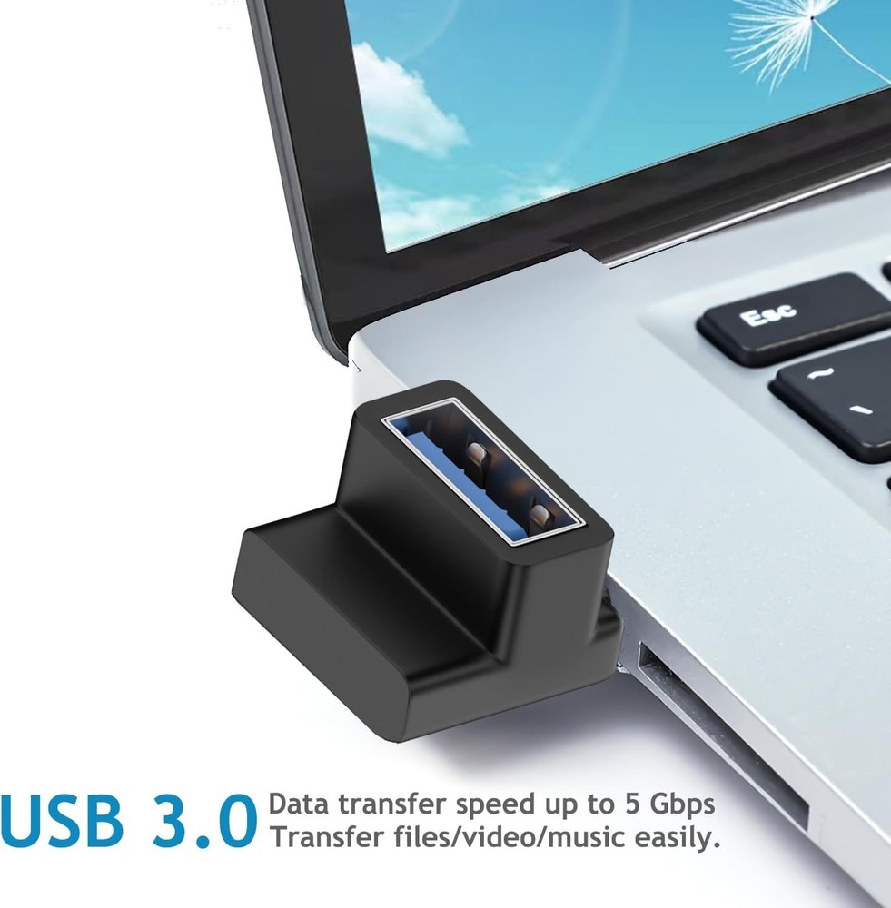 4-Pack USB 3.0 90 Degree Angle Connectors for Fast Charging & Data Transfer