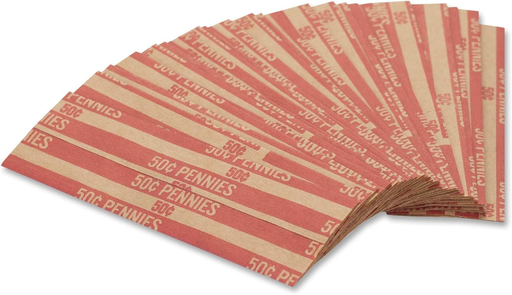 Flat Coin Wrappers - Heavy Duty - Paper - Red