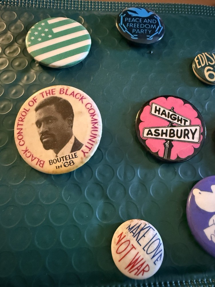 Huge Collection Pinback Buttons: Protest, Car Races, Community, Rock