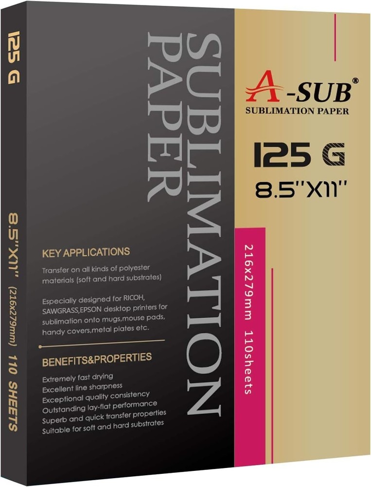 Sublimation Paper 8.5x11, 110 Sheets - Only for Sublimation Ink & Printers