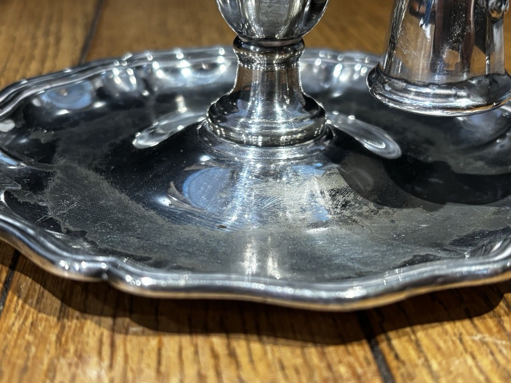 Silver Plate Candlestick With Snuffer